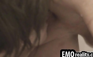 Teasing emo twink giving bug and rimjobs before anal