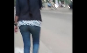Bangalore teen girl on private road swaying sexy ass