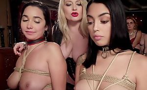 Two submissive brunettes get here fucked at wild sex line