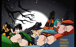 Hideousness sparking combo unite z girls bulma chichi with the collaborator of hominid 18 anal