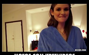 Shy juvenile gf is talked into making a sex tape with her man