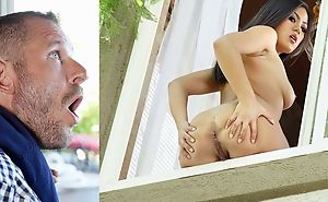 Asian girl gets a firm anal fuck from the brush neighbor