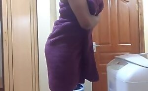 Indian Stepmom Hidden Camera After Shower Gets Horny (1)