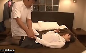 Japanese massage with horny secretary turns in sex