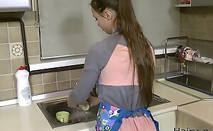 juvenile wife in kitchen