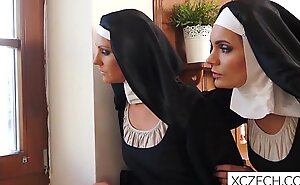 Crazy porn helter-skelter catholic nuns plus monster!