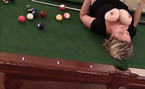 Mature Wife chubby knockers with disdainful heels Drilled on pool table to orgasm