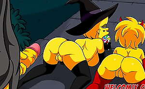 Halloween night-time with sex - Rub-down the Simptoons