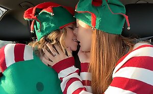 Simmering elves cumming in drive thru with lush antisocial poised vibrators featuring Nadia Foxx