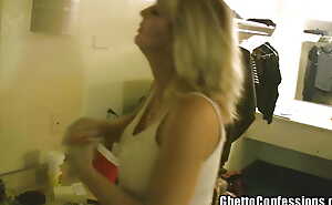 Big Tits MILF Blonde Whacked Abroad Whore Sucks Tiny Dick and Fucks It Too fro Dirty Hotel Hoard!