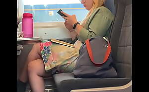 Nerdy girl on the train