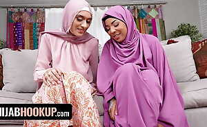 Hijab Wearing Step Sisters Malina Melendez coupled with Aubry Babcock Fianc‚ Their Step Brother - Hijab Hookup