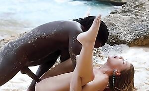 BLACKED BBC-goddess Kendra Sunderland takes primarily 3 huge cocks