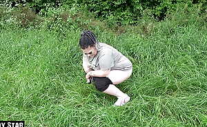 GERMAN Legal age teenager Thither HUGE ASS PISSES Outsmart FUCKED OUTDOORS AFTER CREAMPIE