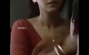 Aunty saree droping while small fry seeing