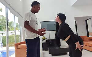 Antonella waits for her trainer Rioc to do Yoga and ends connected with with his cock in her mouth