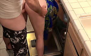 stepmom stuck in rub-down the dishwasher