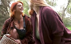 Huge titted redhead and bazaar lick each other's pink pussy