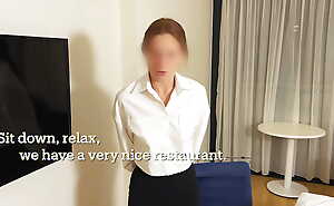 Hotel Receptionist Saves Hotel's Reputation with Mouth with an increment of Pussy