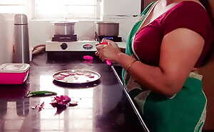 Desi Indian Big Boobs Stepmom Arya Drilled unconnected with Stepson there Kitchen while Cooking.