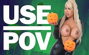 It's Halloween-busty Bridgette's Favorite Show one's age When She Gets Spitroasted By Her Stepson & His Stepdad