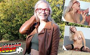 GERMAN SCOUT - Fit blonde Glasses Girl Vivi Vallentine Pickup and approach devote to Casting Light of one's life