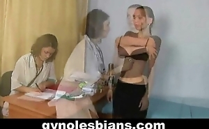 Lesbian gynecologist seduces her young invalid during gyno check